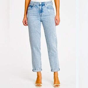 Revolve Pistola Light-wash‎ Slight Distress High-Rise Straight Leg Jeans 30 EUC